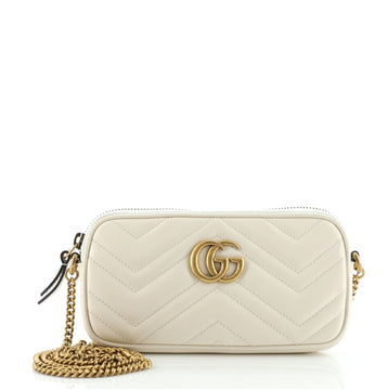 Gucci GG Marmont Chain Crossbody Bag Matelasse Leather Mini