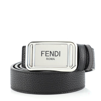 Fendi Logo Buckle Reversible Belt Leather Thin