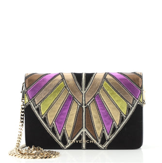 Givenchy Pandora Chain Wallet Patchwork Leather and Suede