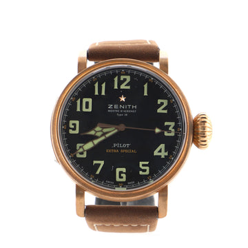 Zenith Pilot Montre D'Aeronef Type 20 Automatic Watch Bronze and Leather 45