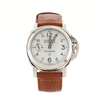 Panerai Luminor Marina Logo 3 Day Manual Watch Stainless Steel and Leather 44