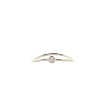 Tiffany & Co. Elsa Peretti Wave Single Row Ring 18K White Gold and Diamond