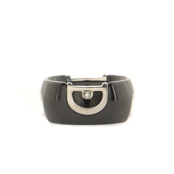 Damiani D Icon Ring 18K White Gold and Ceramic with Diamond