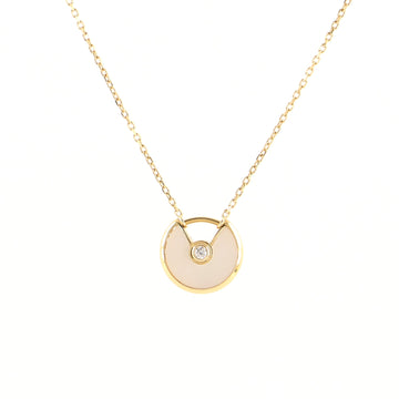 Cartier Amulette de Cartier Pendant Necklace 18K Yellow Gold with Mother of Pearl and Diamond XS