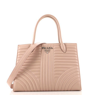 Prada Convertible Open Tote Diagramme Quilted Leather Medium