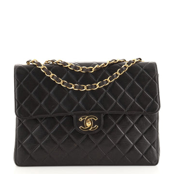 Chanel Vintage Classic Single Flap Bag Quilted Lambskin Jumbo