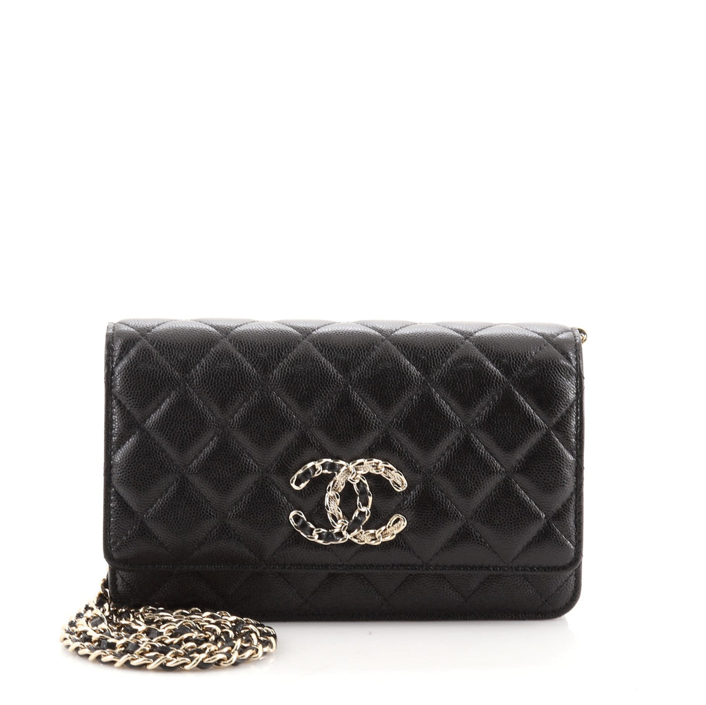 CHANEL Caviar Quilted Money Clip Black 180907