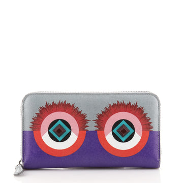 Fendi Hypnoteyes Zip Around Wallet Leather Long