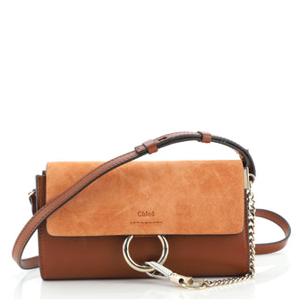 Chloe Faye Shoulder Bag Leather and Suede Mini