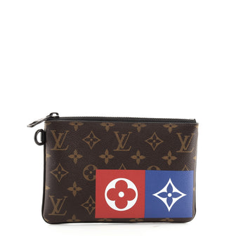 Louis Vuitton Zipped Pouch Limited Edition Logo Story Monogram Canvas MM