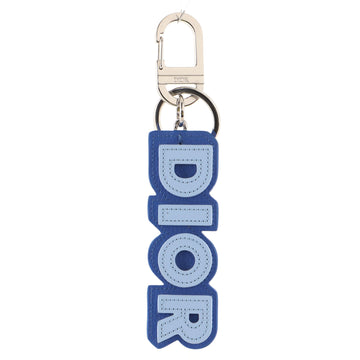 Christian Dior Logo Lettering Keychain Leather