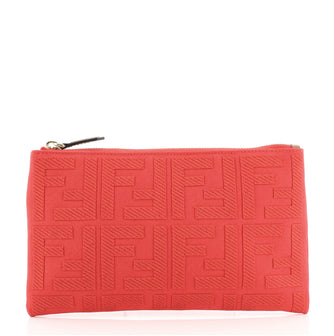 Fendi Zip Pouch Zucca Jacquard Fabric Medium