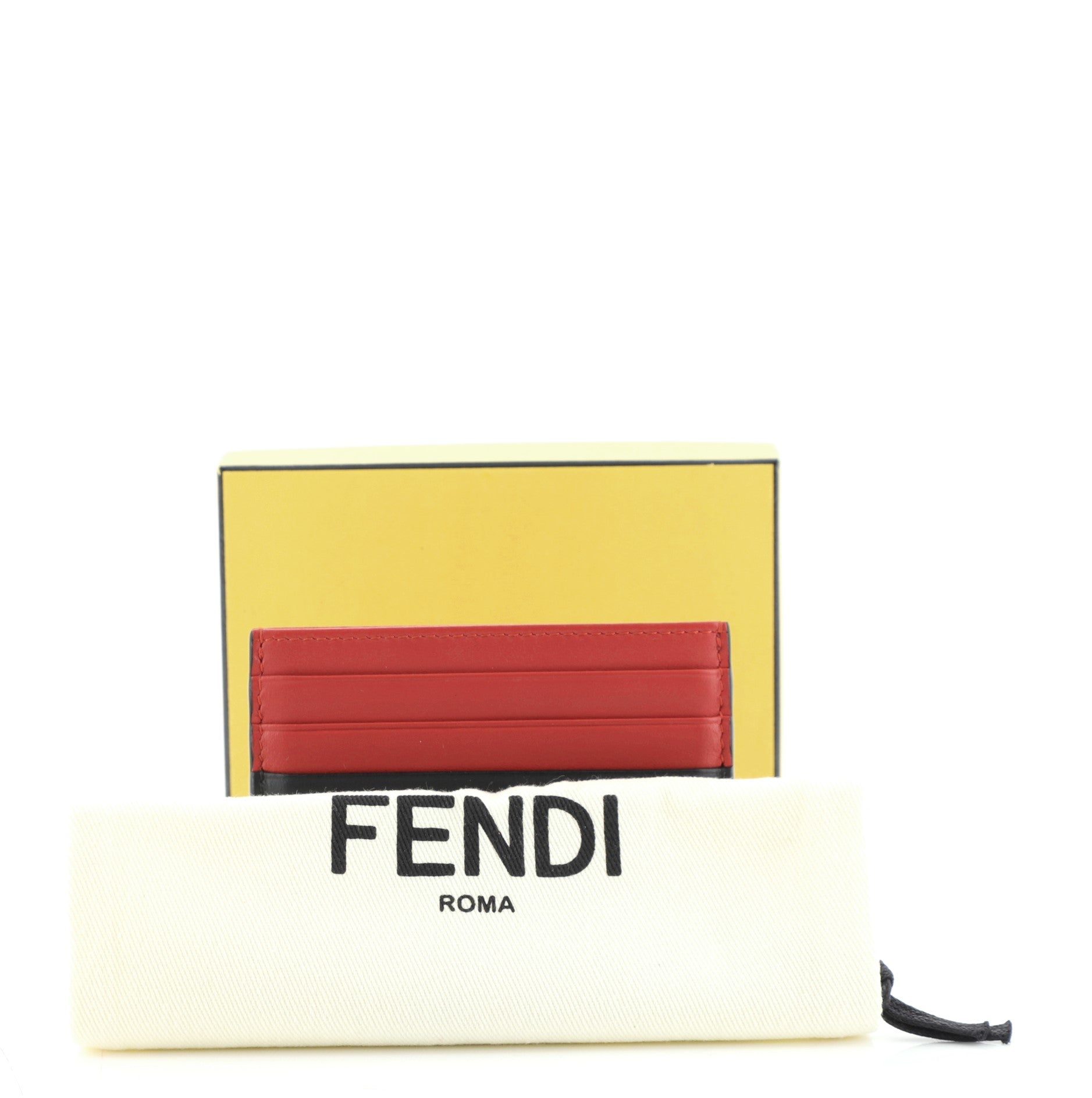 週末セールレア　良品 FENDI ケース　キャンパス Fendi Monster Card Holder Leather Black 80973141