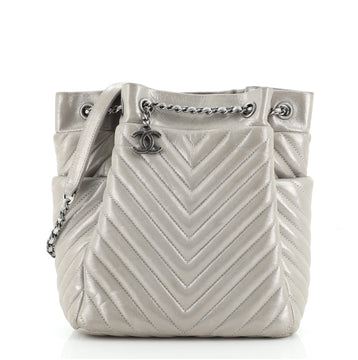 Chanel Urban Spirit Drawstring Bag Iridescent Chevron Calfskin Small