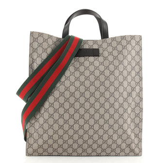 Gucci Convertible Soft Open Tote GG Coated Canvas Tall