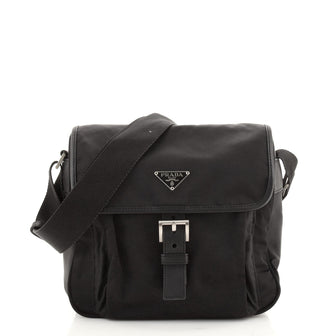 Prada Buckle Messenger Bag Tessuto Small
