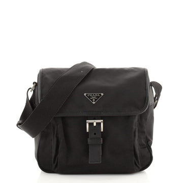 Prada Buckle Messenger Bag Tessuto Small