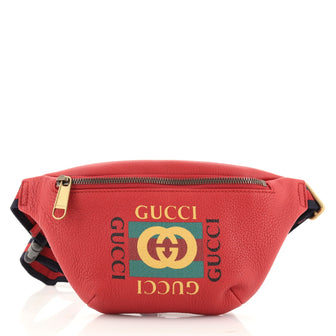 Gucci Logo Belt Bag Printed Leather Small
