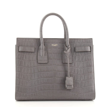 Saint Laurent Sac de Jour Bag Crocodile Embossed Leather Small
