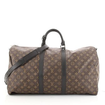 Louis Vuitton Keepall Bandouliere Bag Macassar Monogram Canvas 55