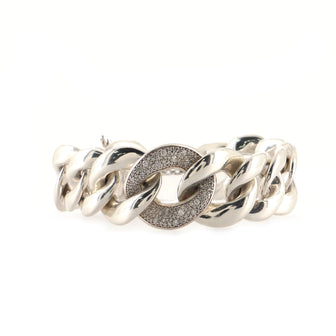 David Yurman Belmont Curb Link Bracelet Sterling Silver with Diamonds Large