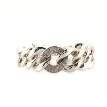 David Yurman Belmont Curb Link Bracelet Sterling Silver with Diamonds Large