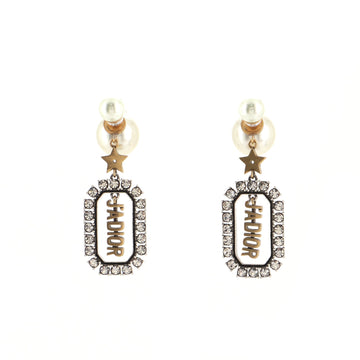 Christian Dior J'Adior Star Tribales Drop Earrings Metal with Faux Pearls and Crystals