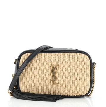 Saint Laurent Lou Camera Bag Woven Raffia Small