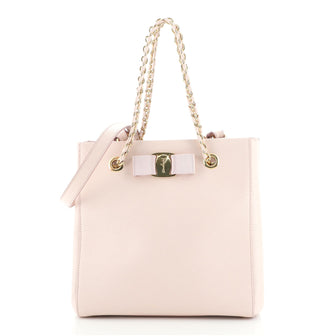 Salvatore Ferragamo Vany Convertible Tote Saffiano Leather Small