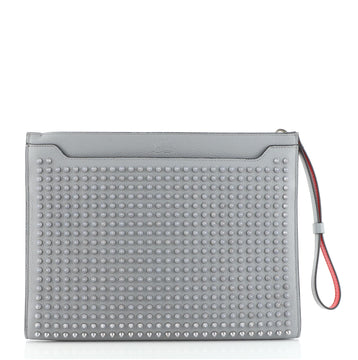 Christian Louboutin Skypouch Wristlet Clutch Spiked Leather