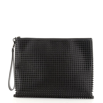 Christian Louboutin Peter Pouch Spiked Leather Medium