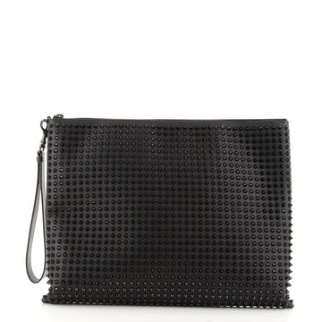 Christian Louboutin Peter Pouch Spiked Leather Medium