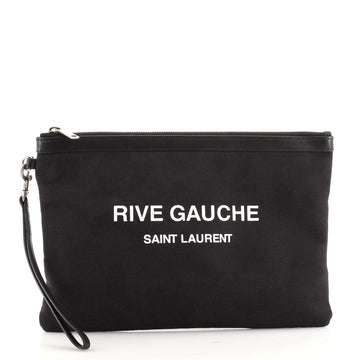 Saint Laurent Rive Gauche Pouch Camo Canvas Medium