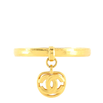 Chanel Vintage Cut Out Circle CC Dangling Bangle Bracelet Metal