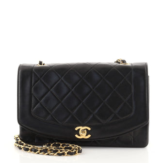 Chanel Vintage Diana Flap Bag Quilted Lambskin Medium