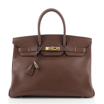 Hermes Birkin Handbag Brown Epsom with Gold Hardware 35