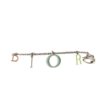 Christian Dior Vintage Rainbow Logo Charm Bracelet Metal and Enamel