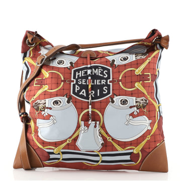 Hermes Silky City Bag Printed Silk and Leather PM