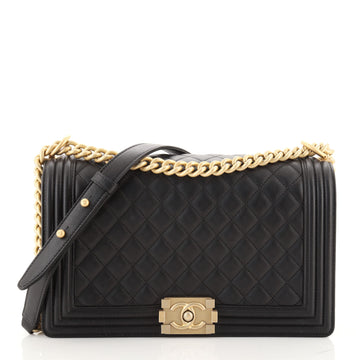 Chanel Boy Flap Bag Quilted Lambskin New Medium