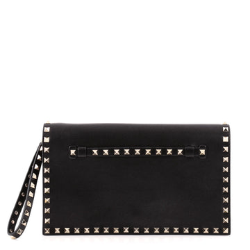 Valentino Rockstud Flap Clutch Leather