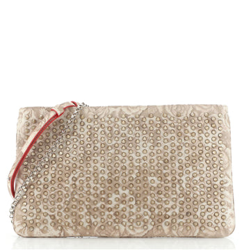 Christian Louboutin Loubiposh Clutch Spiked Jacquard