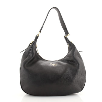 Prada Zip Top Hobo Vitello Daino Medium