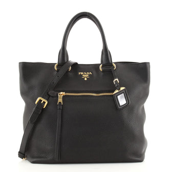 Prada Front Pocket Convertible Tote Vitello Daino Medium