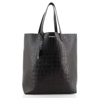 Saint Laurent Bold Tote Crocodile Embossed Leather Large