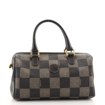 Fendi Vintage Convertible Boston Bag Check Coated Canvas Mini