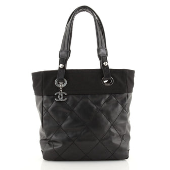 Chanel Biarritz Tote Quilted Coated Canvas Small