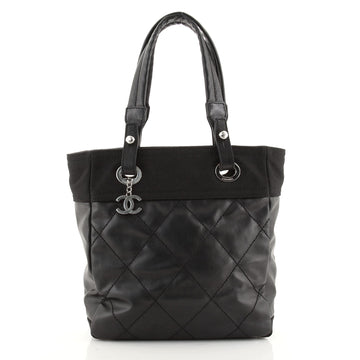 Chanel Biarritz Tote Quilted Coated Canvas Small