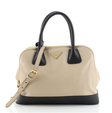 Prada Cuir Double Frame Tote City Calfskin Medium
