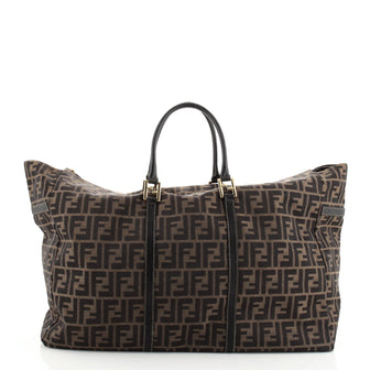 Fendi Vintage Belted Weekender Bag Zucca Canvas Large
