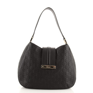 Gucci New Ladies Web Hobo Guccissima Leather Small